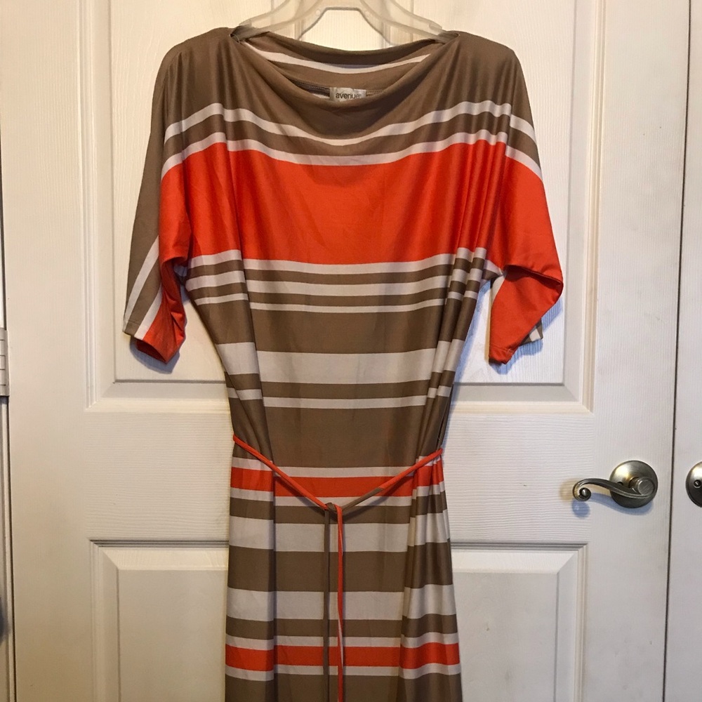 Striped dress size 18/20 gold/orange/white